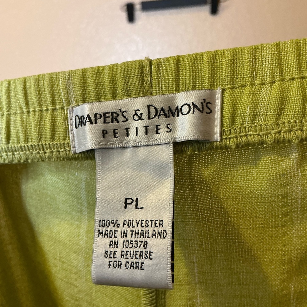 Drapers and Damon Plus Size PL Lime Green Pleated Pants - Picture 3 of 3